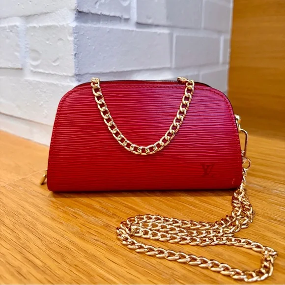 Louis Vuitton Authentic Vintage Custom Red Epi Dauphine PM Crossbody Bag - Picture 2 of 14